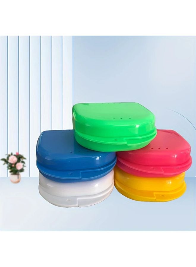 Pink Portable Retainer Denture Storage Box Compact Dry Ventilated Hinged Lid Travel Home - Image 5